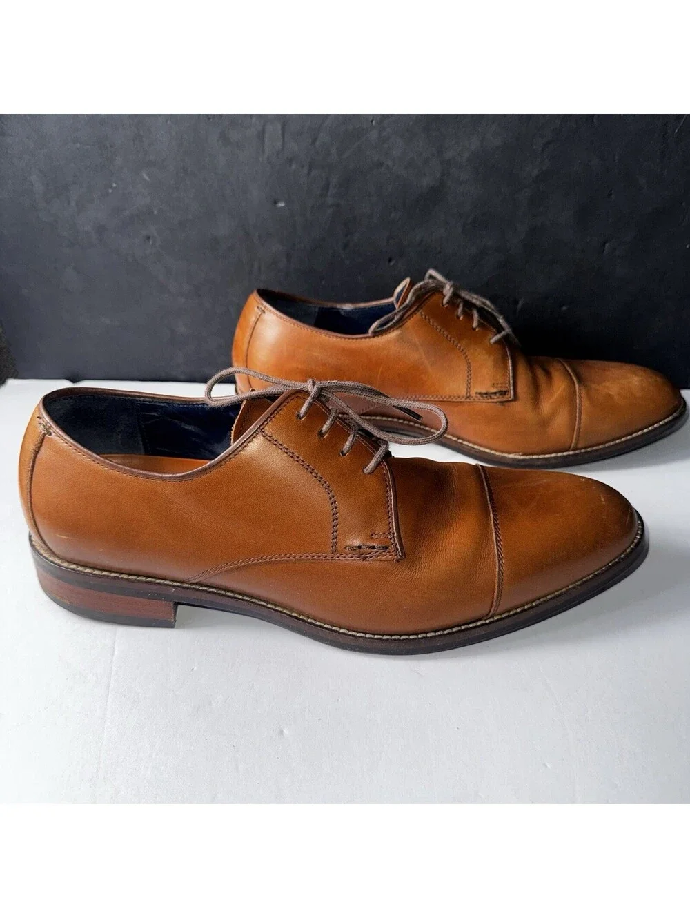 Cole Haan Grand.OS Cap Toe Oxford Dress Shoes Brown Leather Mens 10M [COPY]